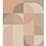 fototapet  geometrisk motiv i Bauhaus-stil lyserødt og beige af ESTAhome