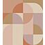 fototapet  geometrisk motiv i Bauhaus-stil terracotta pink, syrenlilla og beige af ESTAhome