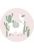 selvklæbende fototapet rundt alpaka lyserødt og grønt af ESTAhome