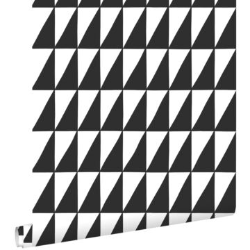 tapet grafiske trekanter sort og hvidt af ESTAhome