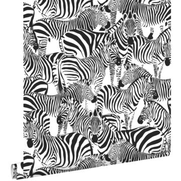 tapet zebraer sort og hvidt af ESTAhome