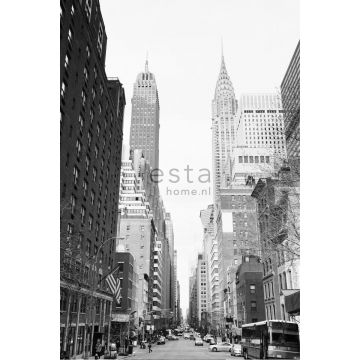 fototapet  New York gadevue sort og hvidt af ESTAhome