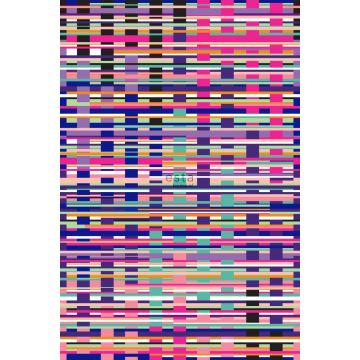 fototapet  grafisk motiv lyserødt, lilla, blåt og sort af ESTAhome