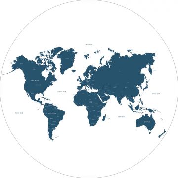 selvklæbende fototapet rundt verdenskort blåt af ESTAhome