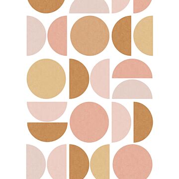 fototapet  geometriske former skinnende lyserødt og beige af ESTAhome