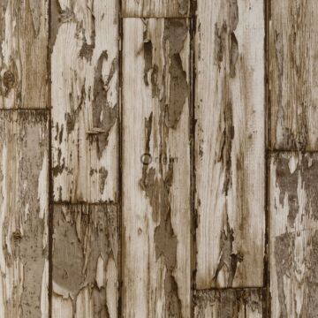 tapet træplanker brunt af Origin Wallcoverings