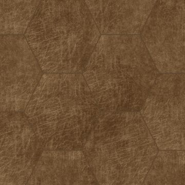 självhäftande väggpaneler eko-läder sekskant cognac brun fra Origin