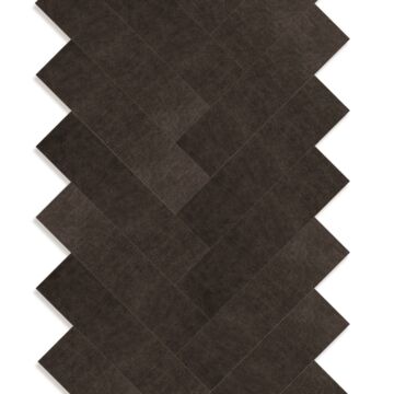 selvklæbende eko-læder vægpaneler  fiskebensmønster mørkebrunt af Origin Wallcoverings