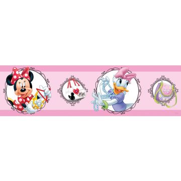 selvklæbende  tapetbort Minnie Mouse & Andersine And lyserødt af Disney