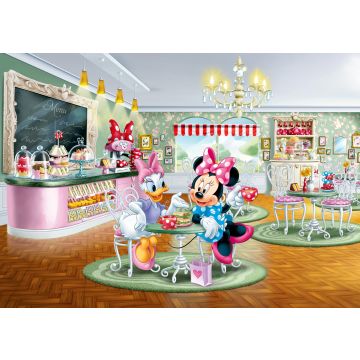 fototapet  Minnie Mouse & Andersine And grønt, lyserødt og blåt af Disney