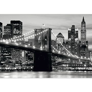 fototapet  Brooklyn Bridge New York sort og gråt af Sanders & Sanders