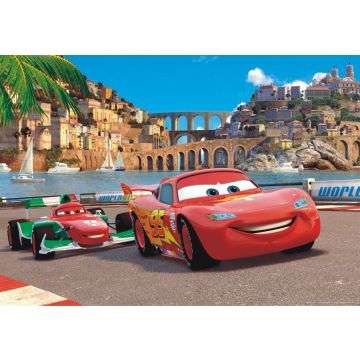 plakat Biler rødt, blåt og beige af Disney
