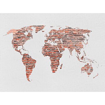 plakat verdenskort orange og hvidt af Sanders & Sanders