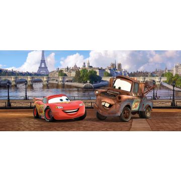plakat Biler rødt, brunt og blåt af Disney