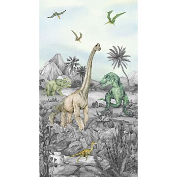 fototapet  dinosaurusser grønt af Sanders & Sanders