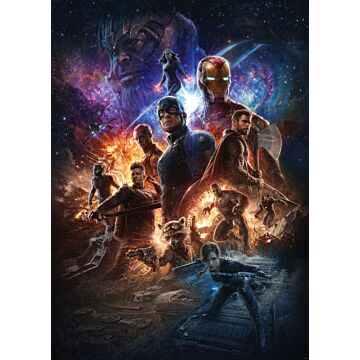 fototapet  Avengers Battle of Worlds mangefarvet af Komar
