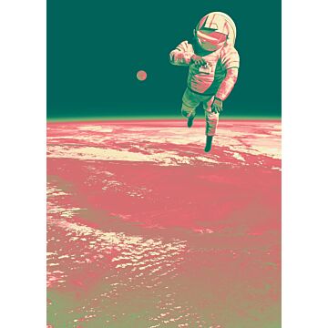 fototapet  Spacewalk lyserødt og grønt af Komar