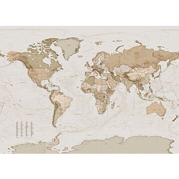 fototapet  Earth Map beige af Komar