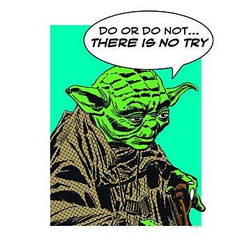 plakat Star Wars Classic Comic Quote Yoda mangefarvet af Sanders & Sanders