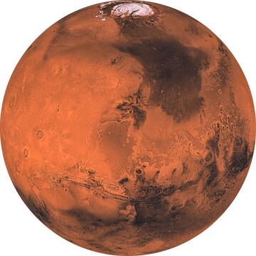 selvklæbende fototapet rundt planeten Mars terracotta rød af Sanders & Sanders